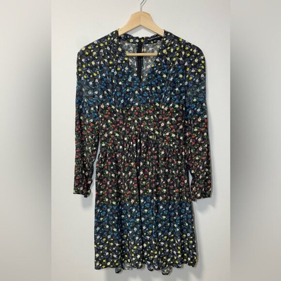 Balenciaga.silk 100% Silk Floral Dress Black Size 40 (Fits Like US M) - Picture 4 of 7